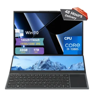 Core I7 9th Brand New Dual Screen Notebook Computer Business Laptop 16+14inch Touchscreen DDR4 16GB SSD 1TB